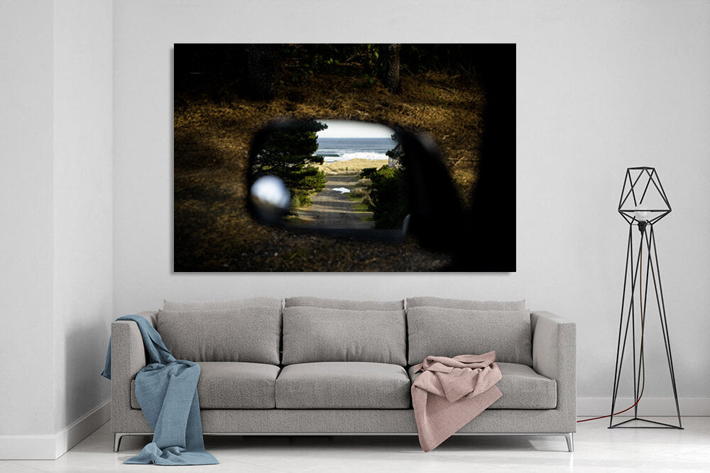 Don't Look Back- A photograph by Mark McInnis above a couch.