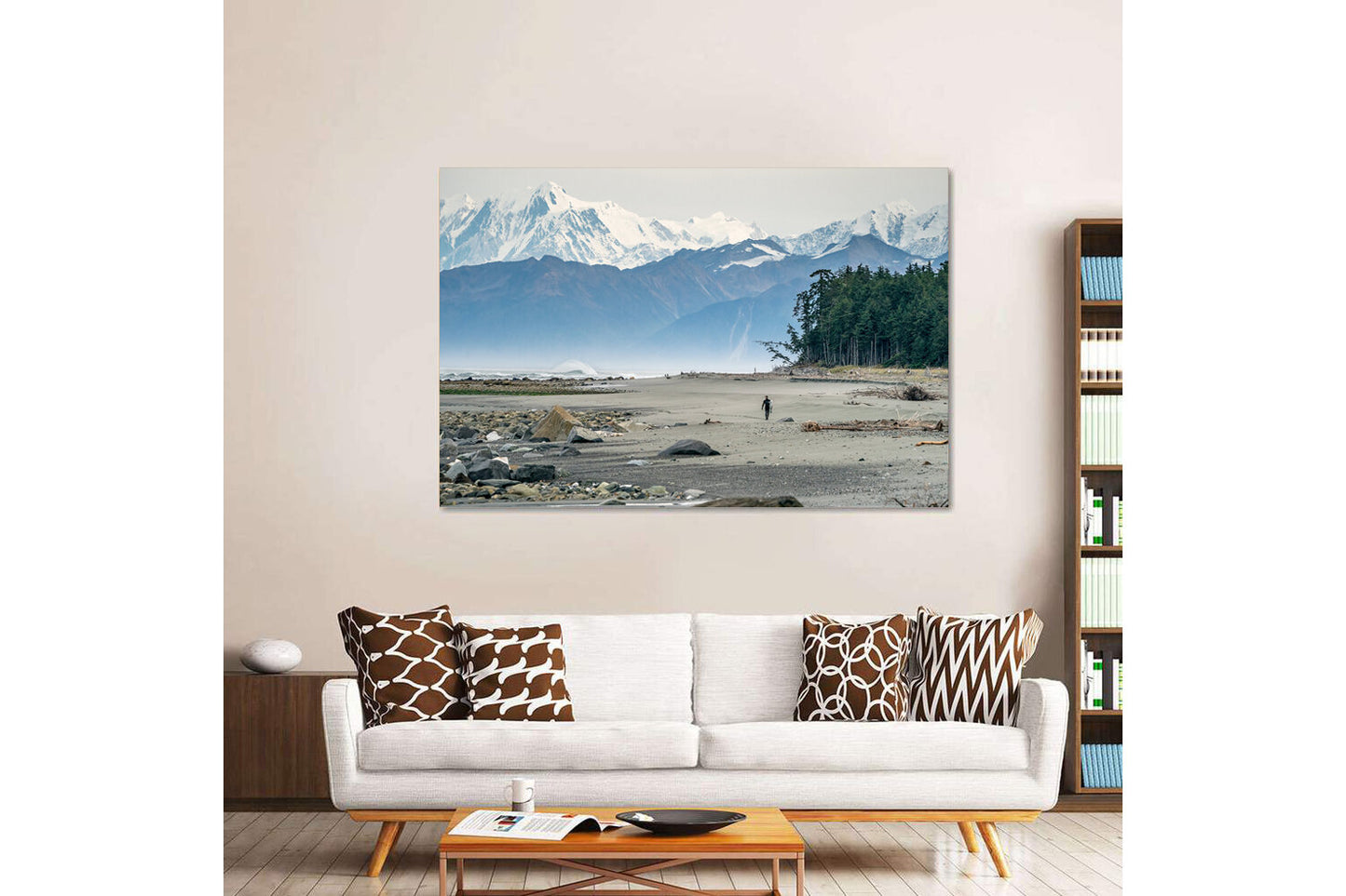 Infinite Search- A photograph by Mark McInnis above a couch.
