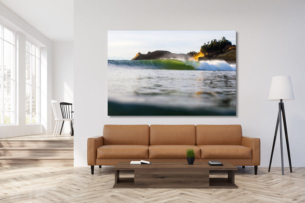 Autumn Delight- A photograph by Mark McInnis above a brown couch.