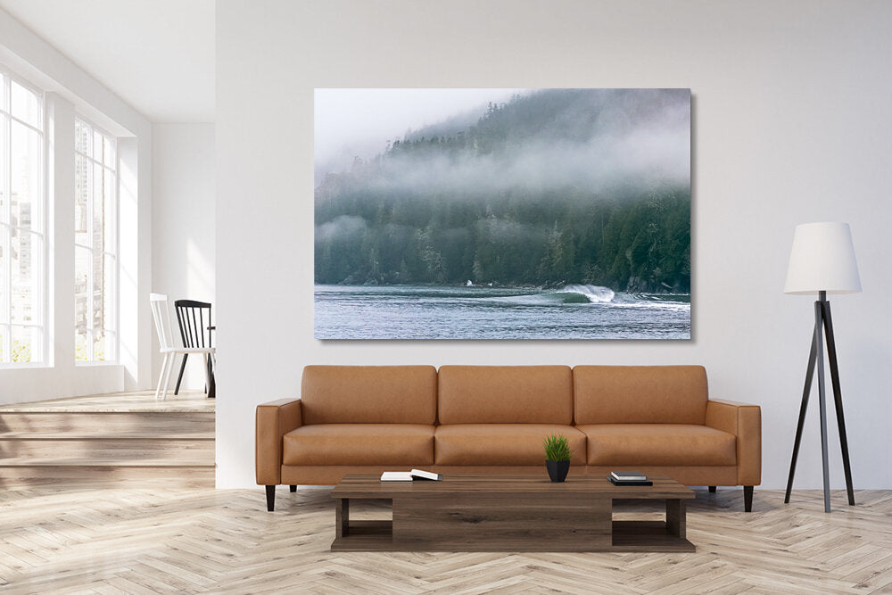 Cold and Lovable- A photograph by Mark McInnis above a couch.