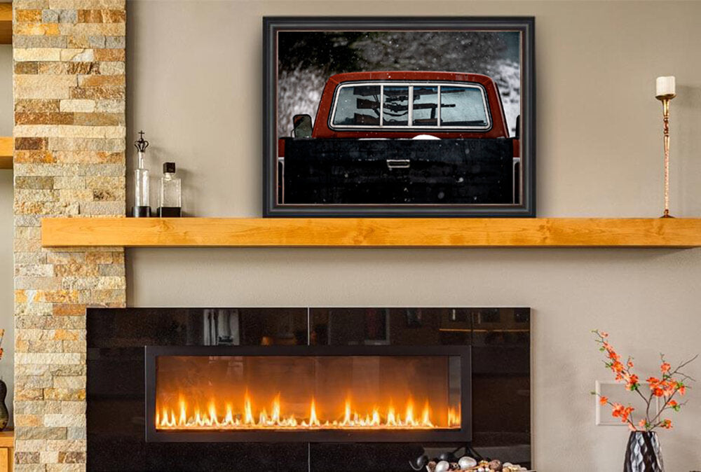 The Alaskan Way- A photograph by Mark McInnis above a fireplace.