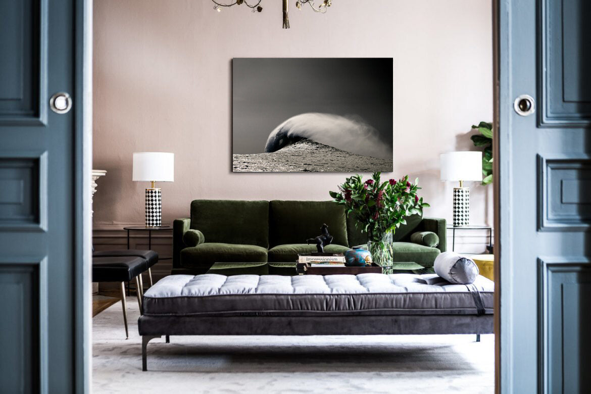 Infinity Overhead- A photograph by Mark McInnis above a green couch.