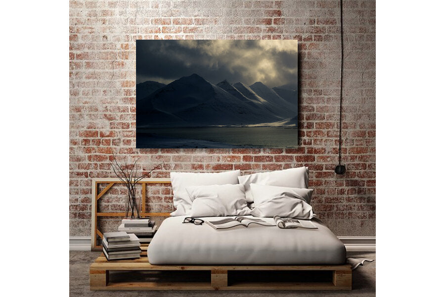 The Icelandic Draw- A photograph by Mark McInnis above a bed.